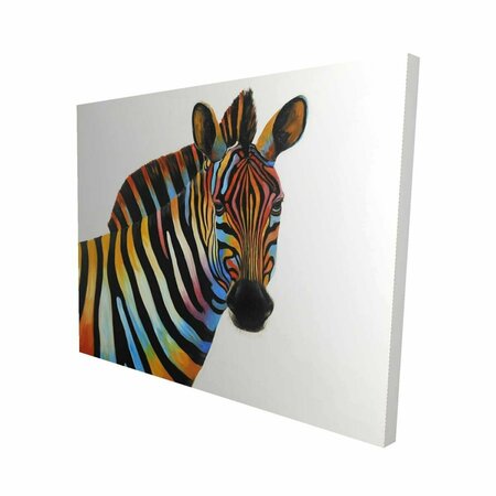 FONDO 16 x 20 in. Colorful Profile View of A Zebra-Print on Canvas FO2778266